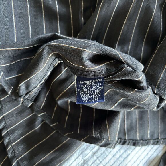 Panhandle Slim Western Shirt XL 17.5 35 Pearl Snap Black Pinstripe Retro NWT - Picture 13 of 15